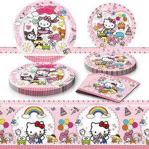 Kitty Birthday Party Decorations – Plates, Napkins, Banner & Tablecloth